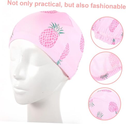 Youth Swim Cap 2pcs Swimming Cap Baby Accessories Girl Accessories Kids Accessories for Girls Bathing Head Cover Bathing Cap Unicorn Swim Hat Fabric Pink Shower Hat for Kids in Saudi Arabia