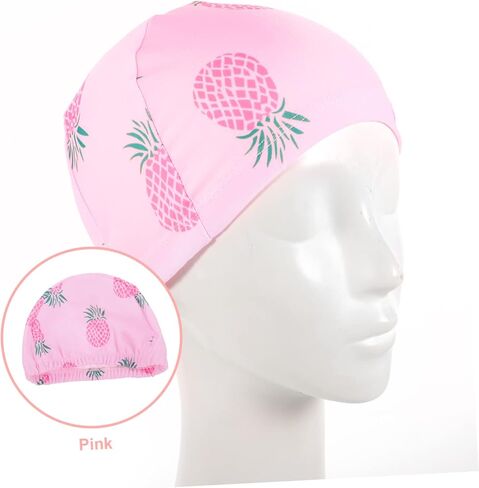 Youth Swim Cap 2pcs Swimming Cap Baby Accessories Girl Accessories Kids Accessories for Girls Bathing Head Cover Bathing Cap Unicorn Swim Hat Fabric Pink Shower Hat for Kids in Saudi Arabia