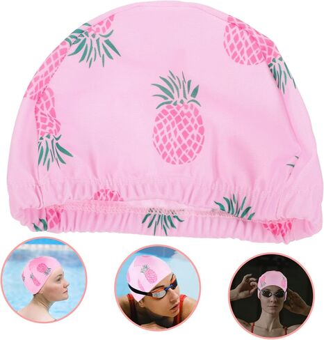 Youth Swim Cap 2pcs Swimming Cap Baby Accessories Girl Accessories Kids Accessories for Girls Bathing Head Cover Bathing Cap Unicorn Swim Hat Fabric Pink Shower Hat for Kids in Saudi Arabia