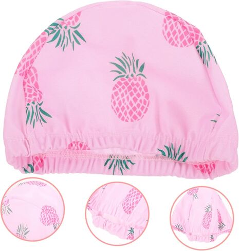 Youth Swim Cap 2pcs Swimming Cap Baby Accessories Girl Accessories Kids Accessories for Girls Bathing Head Cover Bathing Cap Unicorn Swim Hat Fabric Pink Shower Hat for Kids in Saudi Arabia
