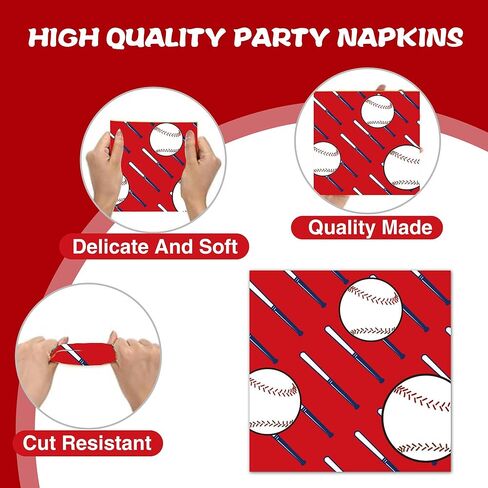 40Pcs Baseball Party Napkins Baseball Theme Party Paper Napkins Disposable Party Napkins Set Baseball Paper Luncheon Napkins Baseball Theme Party Supplies in Saudi Arabia