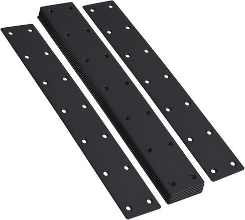 10-7/8"Long Black Flat Mending Plate with 12 Counter Sunk Screw Holes, 1.97" Wide, Stainless Steel Joint Straight Bracket Braces Straps Repairing Fixing Connector for Supporting Backing (10 Pack) in Saudi Arabia