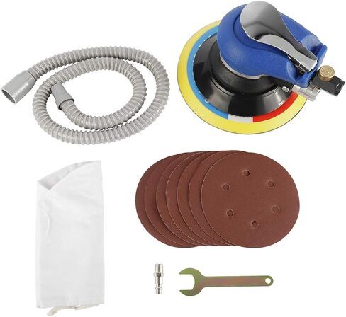 ماكينة سنفرة مدارية عشوائية الهواء مقاس 6 بوصات مزودة بكيس غبار، ماكينة سنفرة النخيل الهوائية بسرعة 10000 دورة في الدقيقة مع 7 قطع من ورق الصنفرة 240# in Kuwait