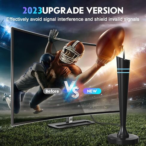 هوائي تلفزيون رقمي عالي الدقة 2024 داخلي وخارجي للتلفزيون الذكي، هوائي تلفزيون للقنوات المحلية، معزز إشارة الاستقبال 360 درجة، يدعم عصا تلفزيون Fire 4K 1080p وجميع أجهزة التلفزيون - كابل Coax HDTV بطول 16 قدم in Kuwait