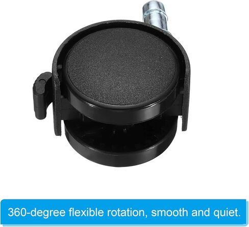 PATIKIL 2 Inch Swivel Casters, 6 Pack Nylon 360 Degree Universal Circlip Swivel Stem Wheels with Brake for Chair Furniture Replacement, Black in Kuwait