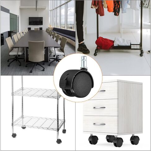 PATIKIL 2 Inch Swivel Casters, 6 Pack Nylon 360 Degree Universal Circlip Swivel Stem Wheels with Brake for Chair Furniture Replacement, Black in Kuwait