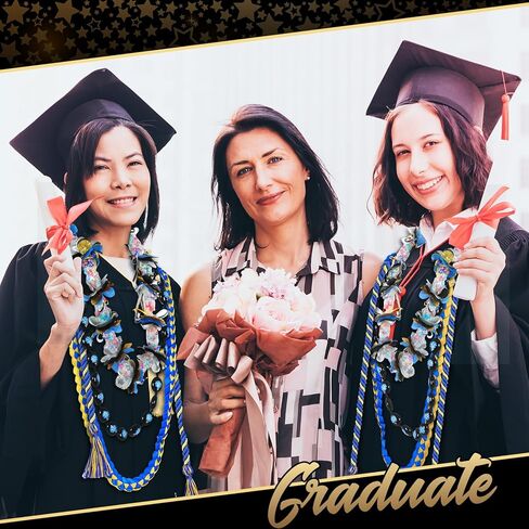QUELAY 16 Pcs Graduation Lei Necklace Ribbon Lei Kukui Nut Leis and Candy Lei Making Kit Candy Dessert Filler Graduation Gift for 2024 Graduation Party Supplies in Kuwait