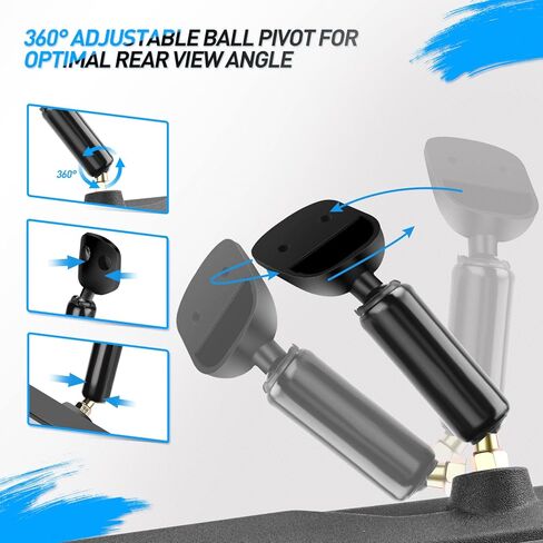 مرآة الرؤية الخلفية Frokom UTV، مرآة الرؤية الخلفية المركزية RZR لقفص قضيب لف مقاس 1.75 بوصة - 2 بوصة يناسب Polaris RZR 1000 XP Turbo PRO XP R Talon Pioneer 1000 YXZ 1000 Teryx Kawasaki Mule، محدب وقابل للتعديل in Kuwait