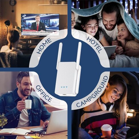 10X Faster WiFi 6 Extender Signal Booster, 3Gb/s Internet Booster Up to 12000Sq.ft and 256+ Devices for Home, Wireless Repeater w/Gigabit Ethernet Port, 1-Tap Setup (5GHz / 2.4GHz), Access Point in Kuwait