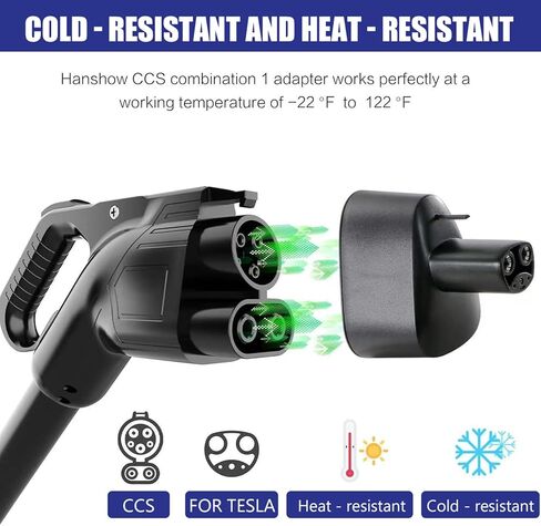 محول CCS1 إلى Tesla متوافق مع طراز Tesla 3/Y/S/X 500V DC 250KW محول شاحن CCS احترافي محول شحن سريع محول شاحن CCS محمول لمالك Tesla فقط in Kuwait