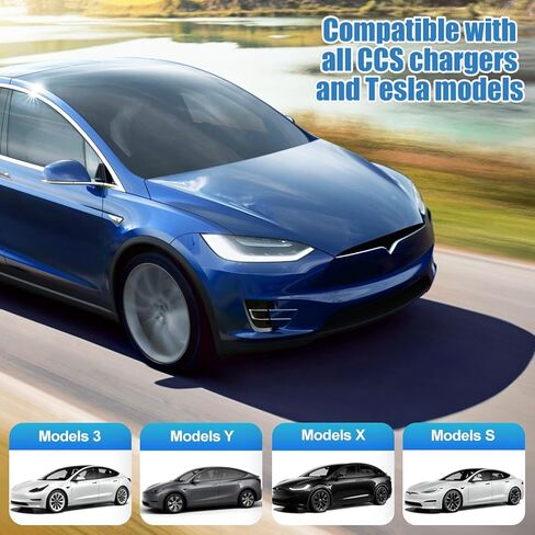 محول CCS1 إلى Tesla متوافق مع طراز Tesla 3/Y/S/X 500V DC 250KW محول شاحن CCS احترافي محول شحن سريع محول شاحن CCS محمول لمالك Tesla فقط in Kuwait