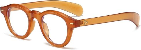 NIDOVIX Round Blue Light Glasses for Men Women Retro Trendy Thick Frame Non Prescription Glasses Computer Eyeglasses in Saudi Arabia