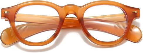 NIDOVIX Round Blue Light Glasses for Men Women Retro Trendy Thick Frame Non Prescription Glasses Computer Eyeglasses in Saudi Arabia