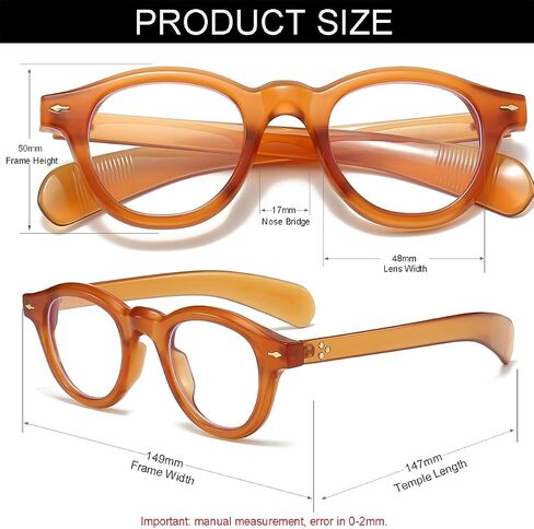 NIDOVIX Round Blue Light Glasses for Men Women Retro Trendy Thick Frame Non Prescription Glasses Computer Eyeglasses in Saudi Arabia