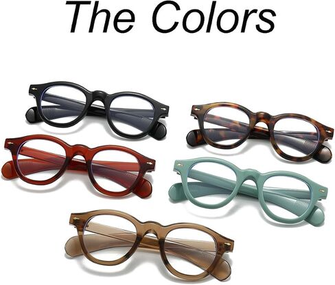 NIDOVIX Round Blue Light Glasses for Men Women Retro Trendy Thick Frame Non Prescription Glasses Computer Eyeglasses in Saudi Arabia
