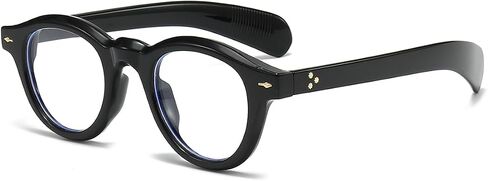 NIDOVIX Round Blue Light Glasses for Men Women Retro Trendy Thick Frame Non Prescription Glasses Computer Eyeglasses in Saudi Arabia