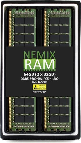 NEMIX RAM 1TB (8X128GB) DDR5 5600MHZ PC5-44800 4Rx4 1.1V 288-PIN ECC RDIMM Registered Server Memory KIT Compatible with Lenovo ThinkSystem SR685a V3 Rack Server in Kuwait
