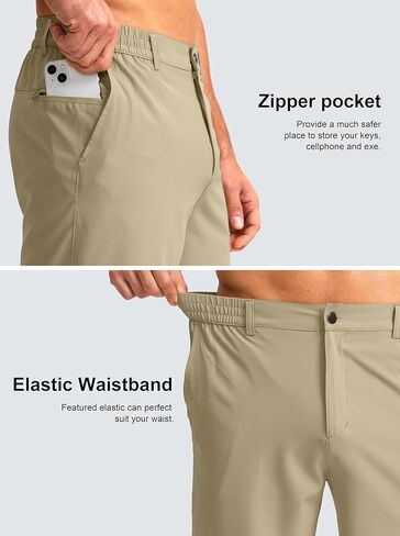 Men's Casual Shorts 7" Lightweight Golf Shorts for Men Stretch with 3 Pockets Quick Dry Breathable Work Shorts in Kuwait