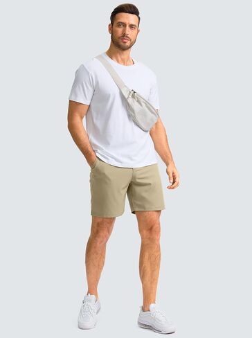 Men's Casual Shorts 7" Lightweight Golf Shorts for Men Stretch with 3 Pockets Quick Dry Breathable Work Shorts in Kuwait