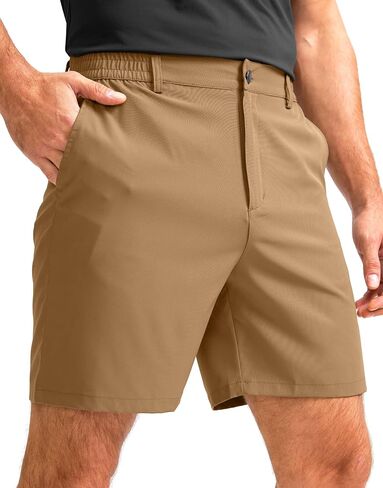 Men's Casual Shorts 7" Lightweight Golf Shorts for Men Stretch with 3 Pockets Quick Dry Breathable Work Shorts in Kuwait