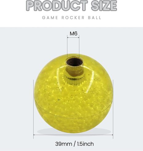 Timebid 35MM Crystal Joystick Ball Top Handle Rocker | M6 Screw Head Arcade Game Joysticks Easy-Install Replacement DIY Parts(Pack of 2) Yellow*2 in Saudi Arabia