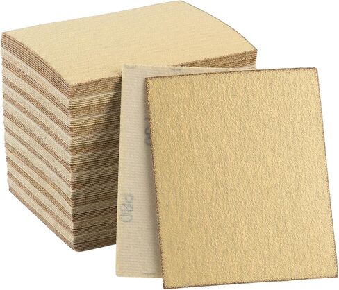 S SATC 1/4 Sheet Size Gold Sandpaper 100PCS Hoop and Loop Sandpaper 5.5" x 4.5" Sanding Sheets for Palm Sander 220 Grit Sandpaper Sheets for Wood Woodworking and Automotive in Kuwait
