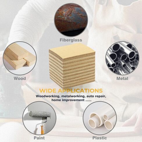 S SATC 1/4 Sheet Size Gold Sandpaper 100PCS Hoop and Loop Sandpaper 5.5" x 4.5" Sanding Sheets for Palm Sander 220 Grit Sandpaper Sheets for Wood Woodworking and Automotive in Kuwait