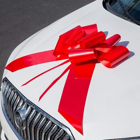 24" Car Bow (Red), Giant Car Bow, Large Car Bow | Bow for Car | for Graduation, Wedding, Anniversary, Birthday, Surprise Party in Saudi Arabia