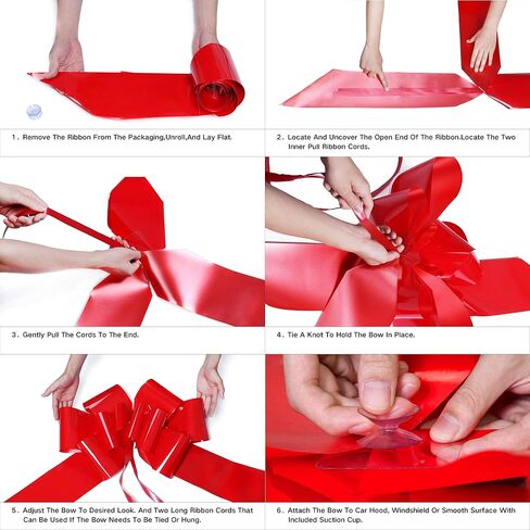 24" Car Bow (Red), Giant Car Bow, Large Car Bow | Bow for Car | for Graduation, Wedding, Anniversary, Birthday, Surprise Party in Saudi Arabia