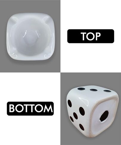 Ashtrays for Cigarettes Dice Ash Tray - Premium Ceramic Retro Cool Ashtrays Gifts for Smokers Home Ashtrays for Indoor Outdoor Patio Desktop Decor Unique Fancy Ashtray Cute Ashtray Black in Saudi Arabia