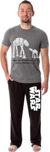 INTIMO Star Wars Men's Best Father In The Galaxy! Shirt And Lounge Pants 2 PC Sleepwear Pajama Set (Large) Multi in Saudi Arabia