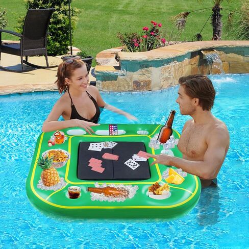طاولة ألعاب حمام السباحة العائمة من ديجي للبالغين مع رغوة متينة، ملحقات حمام السباحة، صينية حوض استحمام ساخن، حامل مشروبات طعام قابل للنفخ، حاويات تبريد لحفلات الصيف، حمام سباحة داخلي وخارجي على الشاطئ in Kuwait