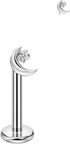 FANSING Moon Threadless Push Pin Labret Studs Surgical Steel Piercing Jewelry in Saudi Arabia