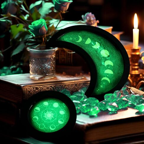 Black Moon Phase Crystal Holder Trays, Decorative Wooden Storage for Crystals and Healing Stones in Saudi Arabia