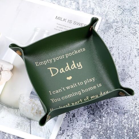 Gifts for Dad from Son Daughter First Time Dad Gifts from Kid for New Dad Step Dad Gift for Husband from Wife Birthday Gift for Dad Christmas Valentines Day Easter Basket Leather Tray in Saudi Arabia