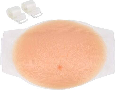 Fake Pregnancy Belly,Fake Pregnancy Belly Silicone Artificial Pregnant Tummy Photography Props with Straps (2-4 Months) in Saudi Arabia