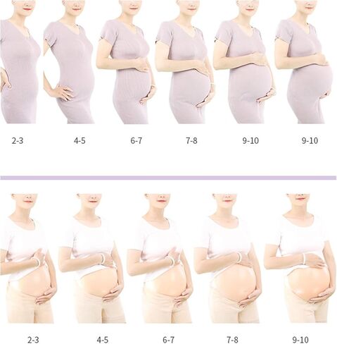 Fake Pregnancy Belly,Fake Pregnancy Belly Silicone Artificial Pregnant Tummy Photography Props with Straps (2-4 Months) in Saudi Arabia
