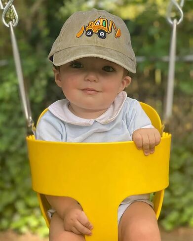 2PCS Excavator Toddler-Baseball-Hat - Embroidery Kids-Baseball-Cap Adjustable Dad-Hat for Boys Age 2-8 Cotton Toddler-Hat Khaki in Kuwait