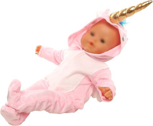 Miunana ملابس دمية الطفل اليدوية الزي غير الرسمي بذلة يونيكورن اليومية مع قبعة لمدة 14-16 بوصة بيتي ملابس دمية طفل مجموعة هدية عيد ميلاد فتاة in Kuwait