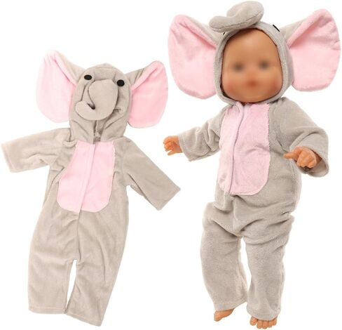 Miunana Baby Doll Clothes Handmade Casual Outfit Daily Unicorn Jumpsuit with Hat for 14-16 Inch Bitty Baby Doll Clothes Girl Birthday Gift Set in Saudi Arabia