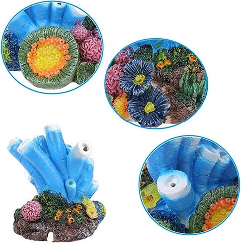 حوض السمك الهواء الفوار الديكور الأزرق المرجان نجم البحر مضخة أكسجين الراتنج الحرف لحوض السمك خزان الأسماك ديكور in Kuwait