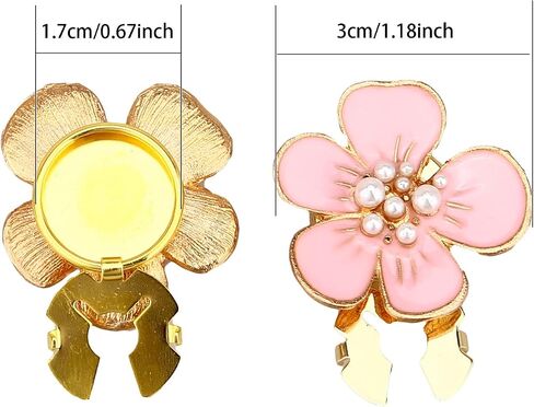 Button Covers for Women Men Shirt Cufflinks Peach Blossom Flower Detachable Button Copper Button Fashion Girl Gift Cute Buttons Jewelry Decorative Luxury DIY Clothing Buttons Cover (Pink) in Saudi Arabia