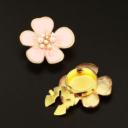 Button Covers for Women Men Shirt Cufflinks Peach Blossom Flower Detachable Button Copper Button Fashion Girl Gift Cute Buttons Jewelry Decorative Luxury DIY Clothing Buttons Cover (Pink) in Saudi Arabia