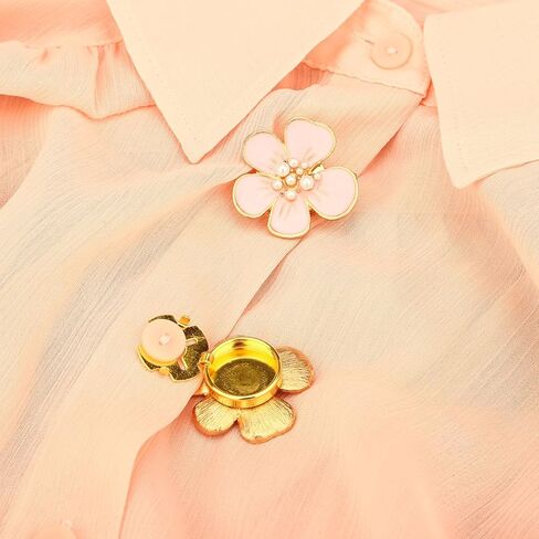 Button Covers for Women Men Shirt Cufflinks Peach Blossom Flower Detachable Button Copper Button Fashion Girl Gift Cute Buttons Jewelry Decorative Luxury DIY Clothing Buttons Cover (Pink) in Saudi Arabia