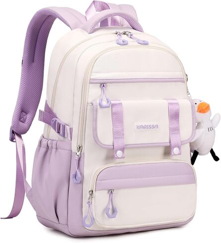 Girls Backpack for School Fashion Bookbag for Kids Teens 15.6 inch Laptop Daypack for Work Travel Pink 3pcs Set(with Duck Doll) in Saudi Arabia