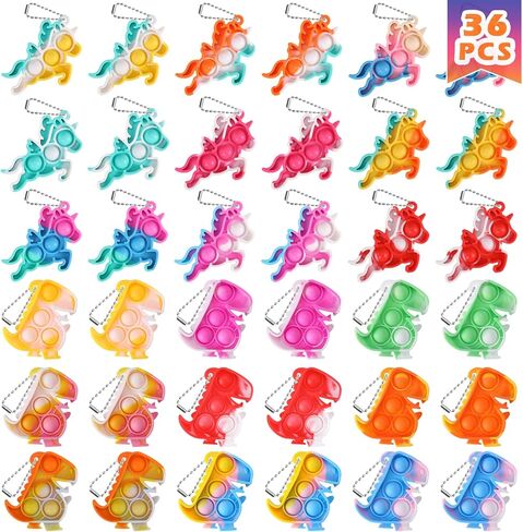 24 Pack Unicorn Dinosaur Party Favors for Kids Goodie Bags Stuffers Pop Fidget Toys Bulk Its,Unicorn Toys Pinata Stuffers Birthday Party Favors Small Kids Mini Classroom Prizes Pop Keychain It in Saudi Arabia