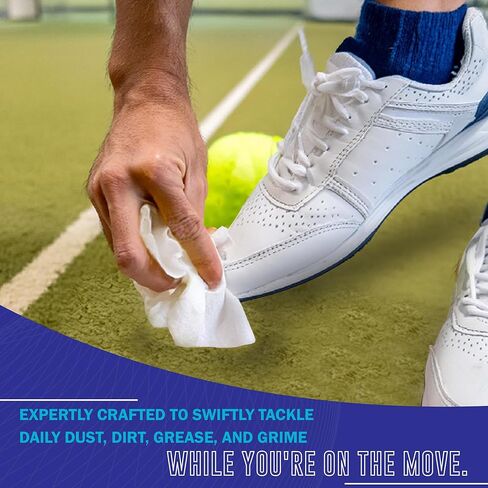 2 حزمة من 60 قطعة من مناديل الأحذية المنظفة للأحذية الرياضية، مناديل سريعة للاستعمال مرة واحدة للسفر، محمولة، تزيل الأوساخ والبقع بشكل فعال in Kuwait
