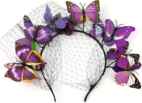 Coucoland Butterfly Fascinators Headband Veil Headband Fascinator Butterfly Headpiece for Derby Tea Party Halloween in Saudi Arabia
