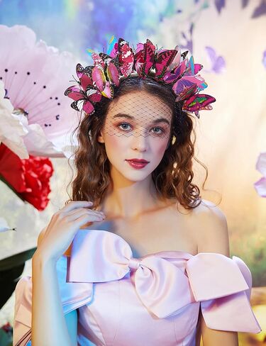 Coucoland فراشة قطع زينة عقال الحجاب عقال قطع زينة فراشة خوذة لديربي الشاي حفلة الهالوين in Kuwait