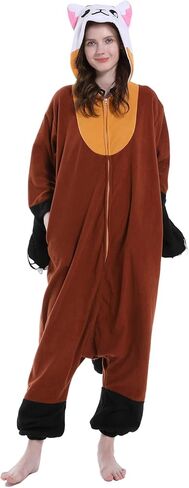 ملابس نوم من DELEY للجنسين على شكل حيوانات المنك والقطط، أزياء الهالوين للبالغين، بيجامات تنكرية للحيوانات، ملابس نوم دافئة، ملابس منزلية in Kuwait